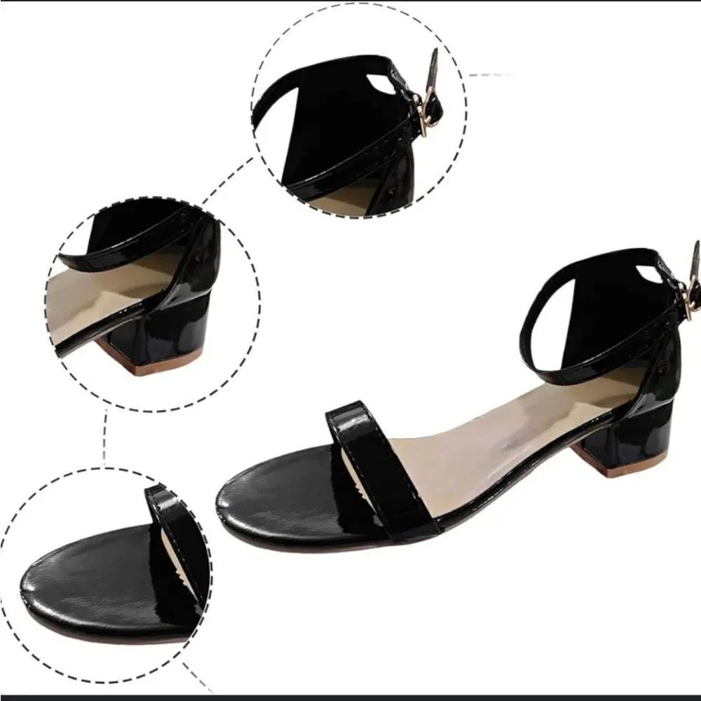 BRAND NEW FOREVER ALMOND TOE LOW BLOCK-HEEL SANDAL